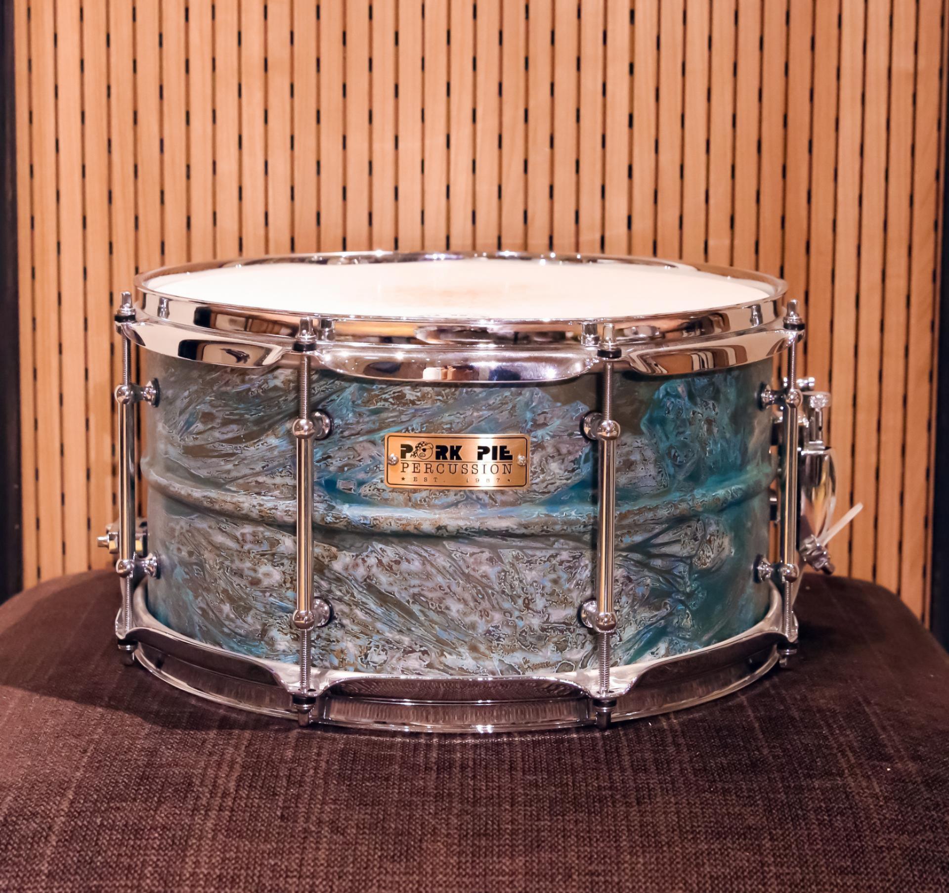 13" x 7" Pork Pie Custom Patina Brass Snare Drum